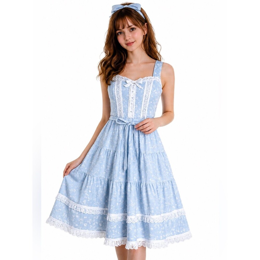 Vintage Nancy New York Prairie Cottagecore Dress | Made in USA | 13/14